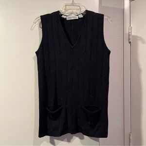 Anne Klein II - Black V-Neck Knit Top